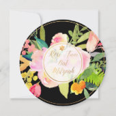 PixDezines Floral Waterverf/Peonies/Bat Mitzvah Kaart (Voorkant)