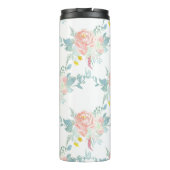 PixDezines Floral/Waterverf/Pioenen/Peach+Mint Thermosbeker (Achterkant)