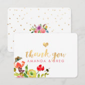 PixDezines Floral Waterverf/Ranunculus/Dank u Bedankkaart (Voorkant / Achterkant)