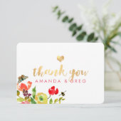 PixDezines Floral Waterverf/Ranunculus/Dank u Bedankkaart (Staand voorkant)