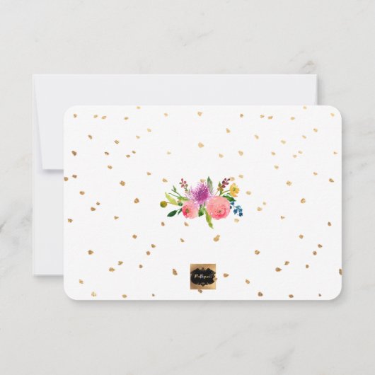 PixDezines Floral Waterverf/Ranunculus/Dank u Bedankkaart (Achterkant)