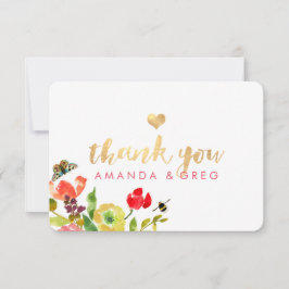 PixDezines Floral Waterverf/Ranunculus/Dank u Bedankkaart