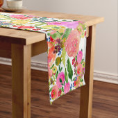 PixDezines Floral/Waterverf/Ranunculus Korte Tafelloper (Voorbeeld)