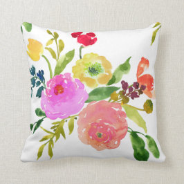 PixDezines Floral Waterverf/Ranunculus Kussen