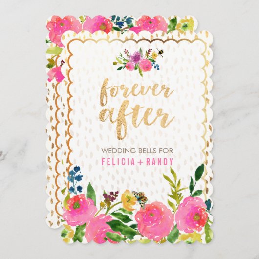 PixDezines floral waterverf/ranunculus/roze Kaart (Voorkant / Achterkant)