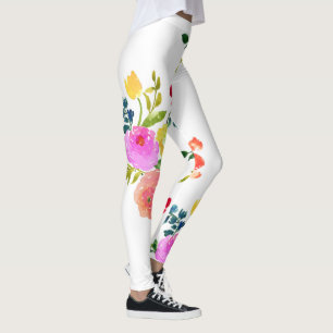 PixDezines Floral Waterverf/Ranunculus/Roze Leggings