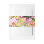 PixDezines Floral/Waterverf/Ranunculus/Roze Uitnodigingen Wikkel (Voorkant Voorbeeld)