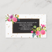 PixDezines Floral Waterverf/Ranunculus/Sprinkles Visitekaartje (Achterkant)