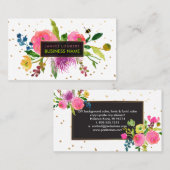 PixDezines Floral Waterverf/Ranunculus/Sprinkles Visitekaartje (Voorkant / Achterkant)