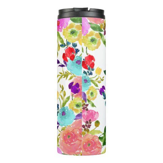 PixDezines Floral/Waterverf/Ranunculus Thermosbeker (Achterkant)