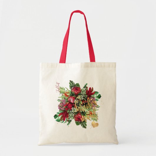 PixDezines FLORAL WATERVERF RED PROTEA Tote Bag (Voorkant)