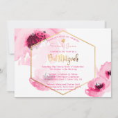 PixDezines Floral Waterverf/Rozen/Bat Mitzvah Kaart (Achterkant)