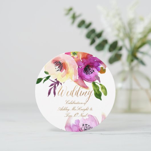 PixDezines Floral/Waterverf/Rozen Kaart (Staand voorkant)