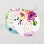 PixDezines Floral/Waterverf/Rozen Kaart (Voorkant / Achterkant)