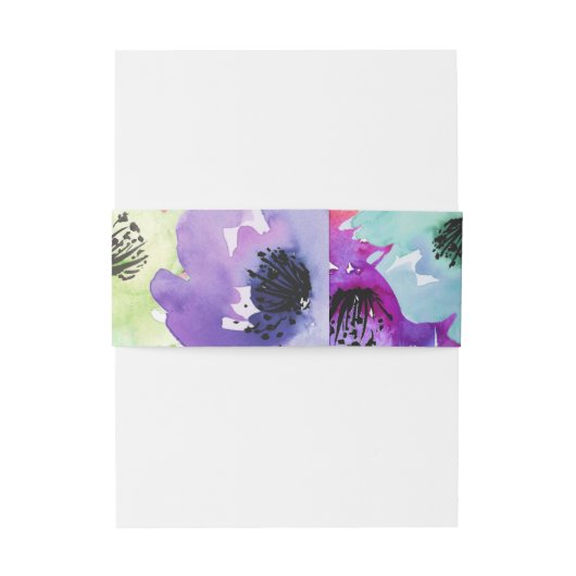 PixDezines Floral/Waterverf/Rozen Uitnodigingen Wikkel (Achterkant Voorbeeld)