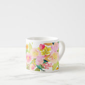 PixDezines Floral Waterverf/Spring Bouquet Espresso Kop (Voorkant rechts)