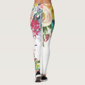 PixDezines Floral Waterverf/Spring Bouquet Leggings (Achterkant)