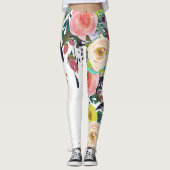 PixDezines Floral Waterverf/Spring Bouquet Leggings (Voorkant)