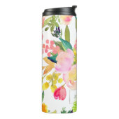 PixDezines Floral/Waterverf/Spring Bouquet Thermosbeker (Gedraaid links)