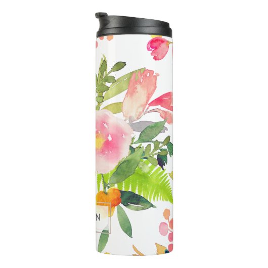 PixDezines Floral/Waterverf/Spring Bouquet Thermosbeker (Geroteerd rechts)