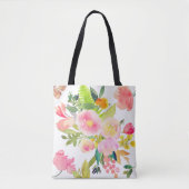 PixDezines Floral/Waterverf/Spring Bouquet Tote Bag (Voorkant)