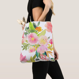 PixDezines Floral/Waterverf/Spring Bouquet Tote Bag