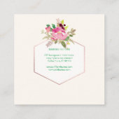 PixDezines Floral Waterverf/Spring Bouquet Vierkante Visitekaartje (Achterkant)