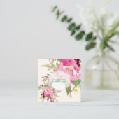 PixDezines Floral Waterverf/Spring Bouquet Vierkante Visitekaartje (Staand voorkant)