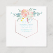 PixDezines Floral Waterverf/Spring Bouquet Vierkante Visitekaartje (Achterkant)