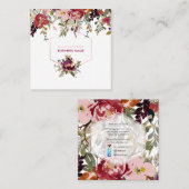 PixDezines Floral Waterverf/Spring Bouquet Vierkante Visitekaartje (Voorkant / Achterkant)
