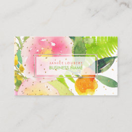 PixDezines Floral Waterverf/Spring Bouquet Visitekaartje