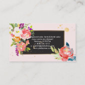 PixDezines Floral Waterverf/Spring Bouquet Visitekaartje (Achterkant)