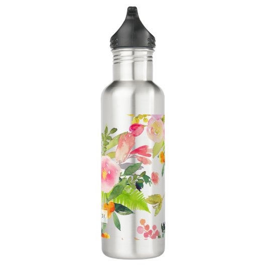 PixDezines Floral Waterverf/Spring Bouquet Waterfles (Rechts)