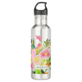 PixDezines Floral Waterverf/Spring Bouquet Waterfles (Voorkant)