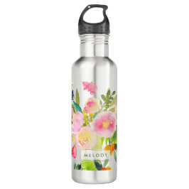PixDezines Floral Waterverf/Spring Bouquet Waterfles