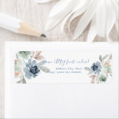 PixDezines Floral Waterverf, Stamblauwe Rozen Etiket (Insitu)