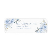 PixDezines Floral Waterverf, Stamblauwe Rozen