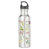 PixDezines Floral Waterverf Summer Rozen Waterfles (Achterkant)