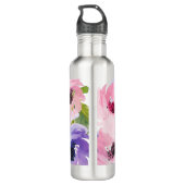 PixDezines Floral/Waterverf/water Roos Waterfles (Achterkant)