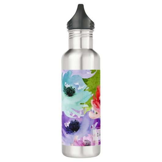 PixDezines Floral/Waterverf/water Roos Waterfles (Links)