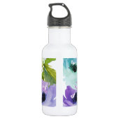 PixDezines Floral/Waterverf/water Roos Waterfles (Achterkant)
