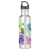 PixDezines Floral/Waterverf/water Roos Waterfles (Achterkant)