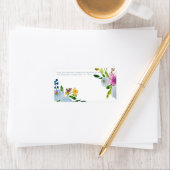 PixDezines florale waterverf/ranunculus/blauw Etiket (Insitu)