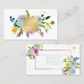 PixDezines florale waterverf/ranunculus Visitekaartje (Voorkant / Achterkant)