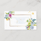PixDezines florale waterverf/ranunculus Visitekaartje (Achterkant)