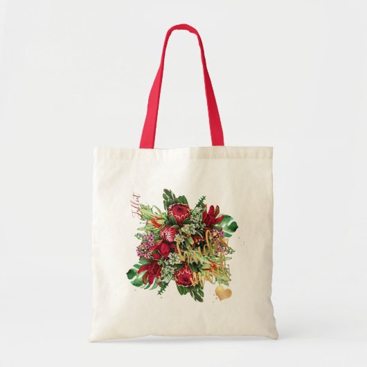 PixDezines FLORALE WATERVERF RODE PROTEA Tote Bag (Voorkant)