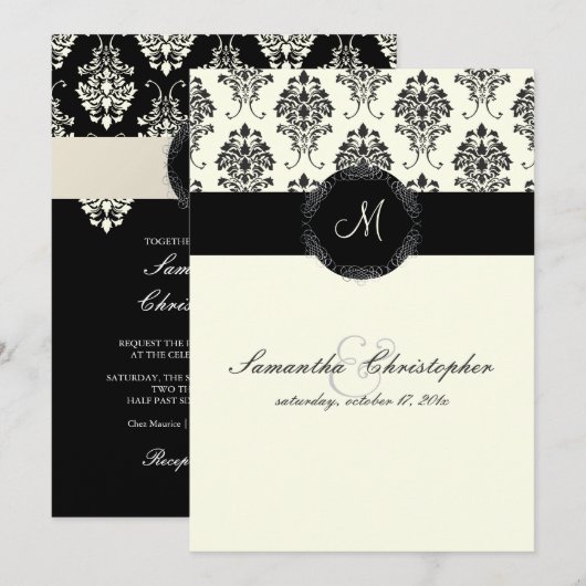 PixDezines Florentius Damask | DIY-kleur, ivoor Kaart (Voorkant / Achterkant)