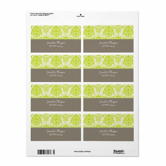 PixDezines Florentius Damask/DIY kleuren Etiket (Full Sheet)