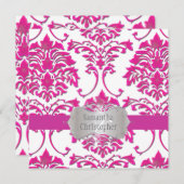PixDezines FLORENTIUS DAMASK/HOT PINK Kaart (Voorkant / Achterkant)