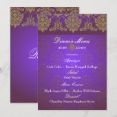 PixDezines florentius damask menu/faux gold Menu (Voorkant / Achterkant)